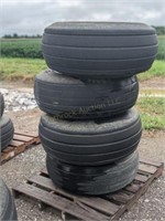 (4) 14L-16.1 Implement Tires on 6-Hole Rims