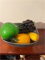 Bowl of glass fruit