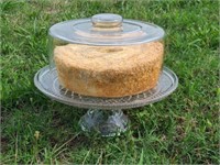 Fresh Angel Food Cake & Cake Stand for the Kids