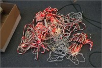 7 strands of hanging candy cane lights