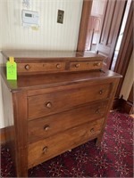early hardwood dresser with hankie drawers