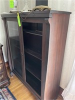 antique mahogany bookcase missing glass in 1 door