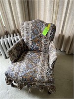 stuffed armchair-floral mid-century
