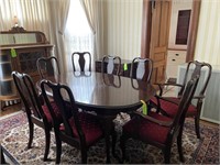 Ethan Allen cherry oval dining table w/ 6 straight