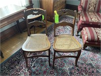 rose back caned chairs