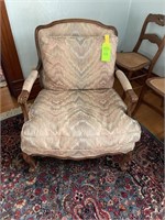 Queen Anne style stuffed arm chair