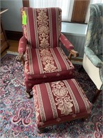 early mid-century carved upholstered chair