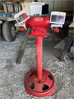 Bench grinder on stand