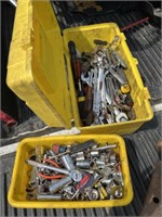 Tool box with tools & tub of sockets