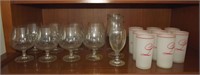 (7) ECHT KRISTALL GLASSES, 8 FROSTED GLASSES "L"