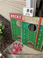 Ohio state corn hole boards with bags