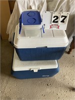 Two coolers and a storage box