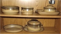 SIX PIECES OF DENBY STONEWARE