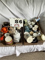 Coffee mugs and assorted kitchen items
