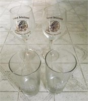 2 SEABEES GLASSES & 2 SEABEE DETACHMENT WINE GLAS