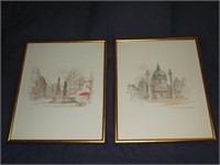 TWO DRAWINGS BY: DANISH ARTIST MADS STAGE