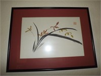 ASIAN FLOWER PICTURE 18.5"W X 14"L