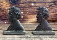 2 Abraham Lincoln Cast Iron Bookends