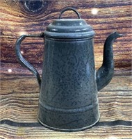 Vintage 8" Graniteware Enameled Porc Coffee Pot