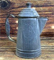 Vintage 8" Graniteware Enameled Porc. Coffee Pot
