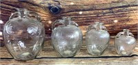 Set of 4 Glass Apple Cider Vinegar Jars