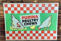 14x10" Metal Purina Poultry Chows Advertising Sign