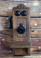 Antique Kellogg Hand Crank Wall Telephone W Guts