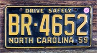 1959 North Carolina License Plate