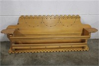 Wooden Shelf with Hooks 43L