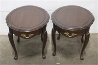 Pair of Wooden End Table with Drawer