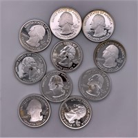 lot of 10 San Fransisco mint silver State/ America