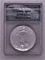 2010 Silver Eagle MS69 ANACS