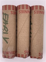 3 rolls of unresearched Wheat Cents