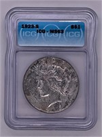 1923 S Morgan silver dollar MS 63 by ICQ