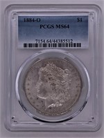 1884 O Morgan silver dollar MS 64 PCGS