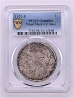 1922 D Morgan silver dollar certified by PCGS with