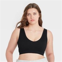 Women's Reversible Seamless Bralette - M Black