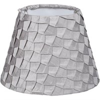 Gray Pleat Tapered Drum Accent Lamp Shade