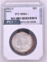 1881 S Morgan silver dollar MS64+ DMPL by PCI
