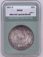 1881 S Morgan silver dollar MS66 by NTC