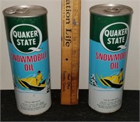 2 Quaker State Snowmobile Oil Cans