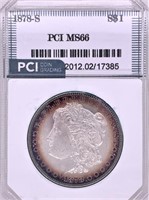 1878 S Morgan silver dollar MS66 by PCI