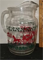 Horse and Carriage Glass Pitcher