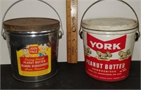 2 Antique Tapered Tin Pails