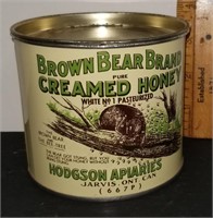 Antique Brown Bear Honey Can
