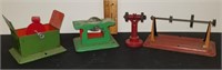 4 Miniature Tin Toy Steam Engine Attachments