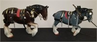 2 Porcelain Clydesdale Horses