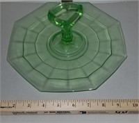 Green Depression Glass Serving Plate