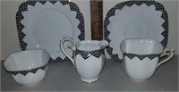 Black and White Tudor Shape Luncheon Place Setting