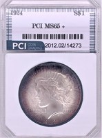 1924 Peace  silver dollar MS65 by PCI
